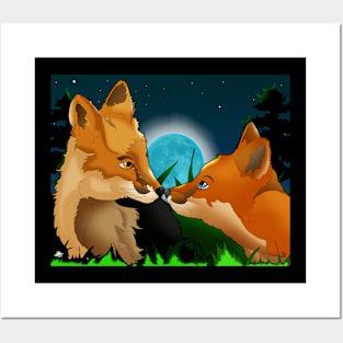 Foxes Nose to Nose Posters and Art